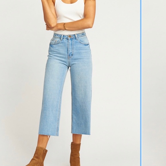 NWT Show Me Your Mumu Cropped Wide Leg Jeans